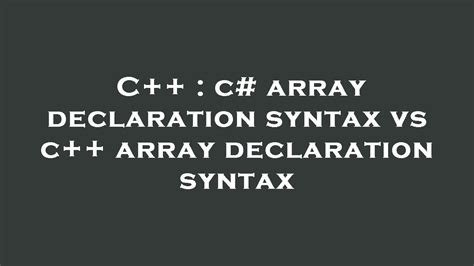 C++ Array Declaration に対する画像結果