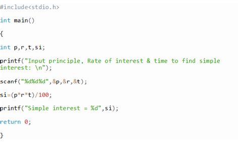 C Program to Calculate Simple Interest with Flow Chart に対する画像結果