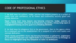 Image result for Code of Conduct Security Guard