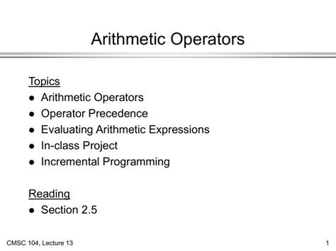 Image result for Arithmetic Class Operators