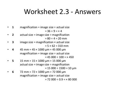Image result for Calculating Magnification Worksheet