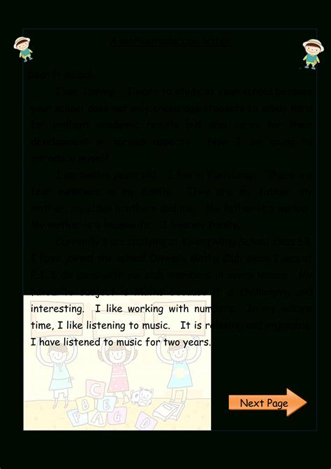 Free Sample Self Introduction Letters に対する画像結果