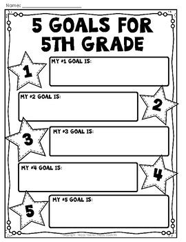 Image result for Math Goals Sheets for 5th Graders