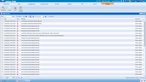 Application Log に対する画像結果