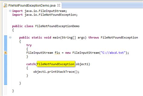 Toradh íomhá ar Throw File Not Found Exception Java