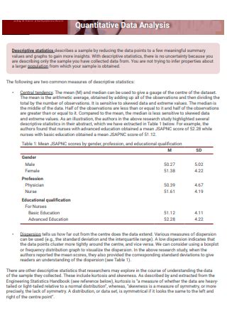 Image result for Quantitative Data Analysis Plan Example