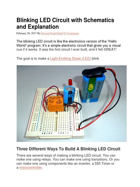 Blinking LED Circuit With Schematics and Explanation | PDF | Components ...