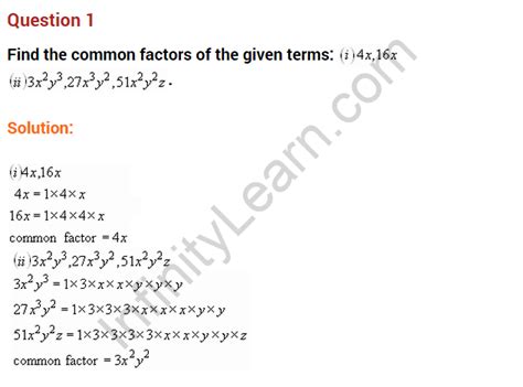 Image result for Factorisation Class 8 Practice Questions