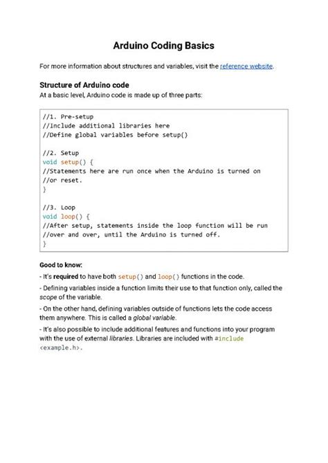 Image result for Arduino Coding PDF