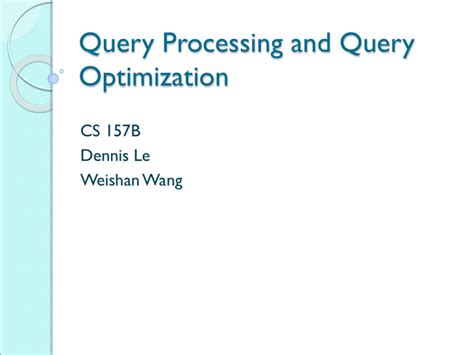 Image result for Different Between Querry Processing and Query Optimization