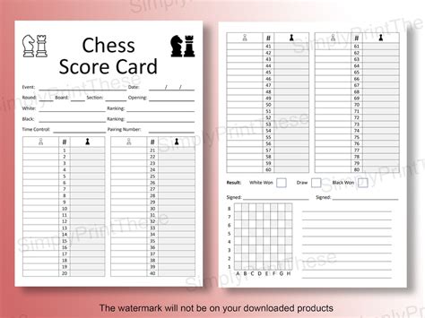 Image result for Chess Recording Sheet PDF