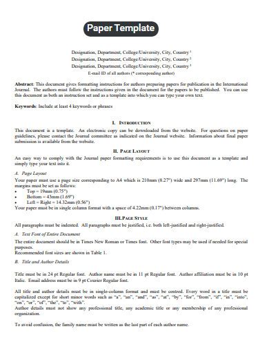 Image result for Proffesional Paper Example