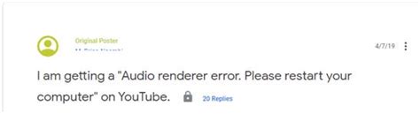 Image result for Audio Renderer Error Please Restart Computer