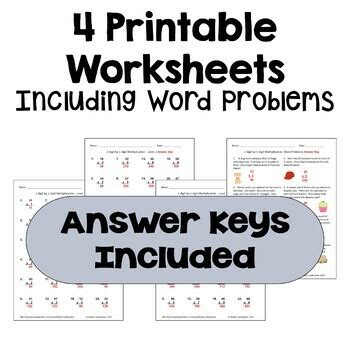 Image result for +Worksheets Multipying 2-Digit by 1 Digit Word Problems