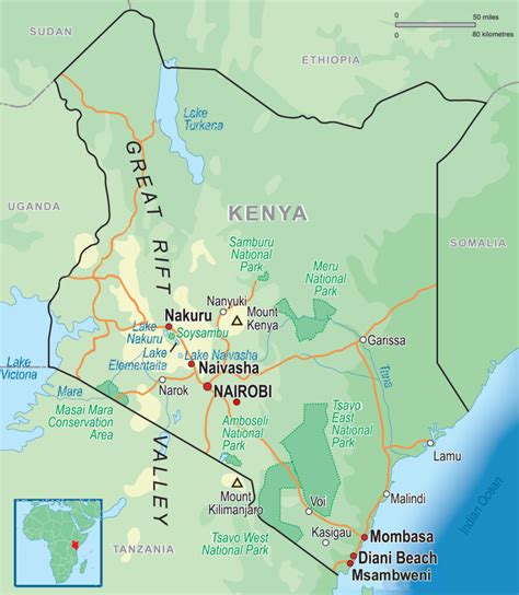 Image result for Kenya Geographical Features Map