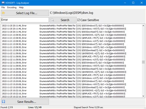 Error Log Analyzer に対する画像結果