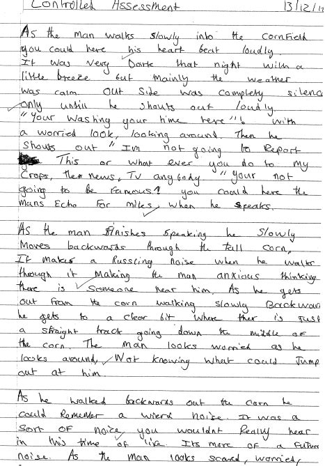 Image result for Creative Writing Text Example