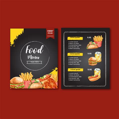 Toradh íomhá ar Food Menu Background Design