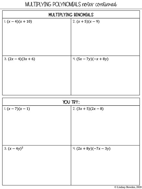 Image result for Multiply Polynomials Worksheet.pdf