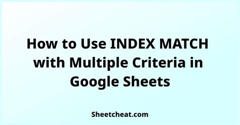 Image result for INDEX/MATCH Formula Google Sheets
