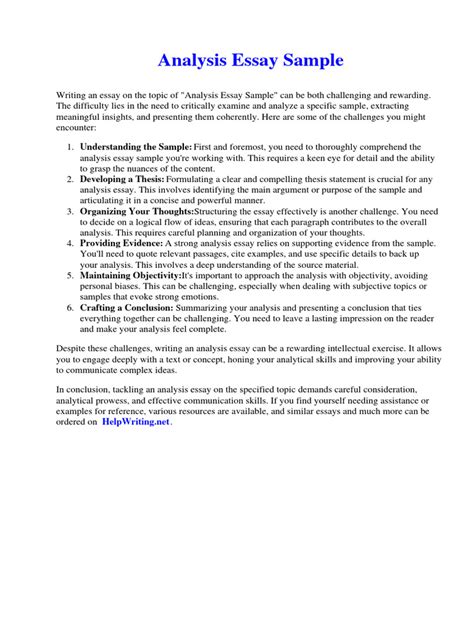 Image result for Analysis Essay Examples