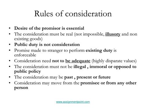 Image result for Rules of Consideration