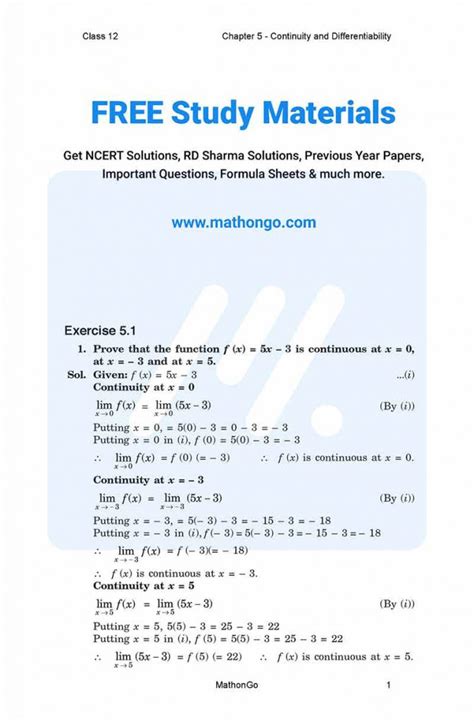 Image result for Class 12th Maths Ch 5