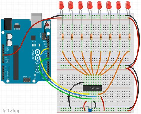 Afbeeldingsresultaten voor 74HC595 Arduino