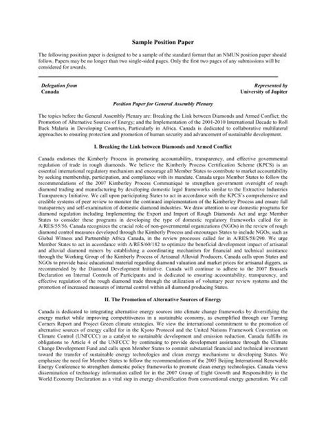 Image result for Position Paper Example