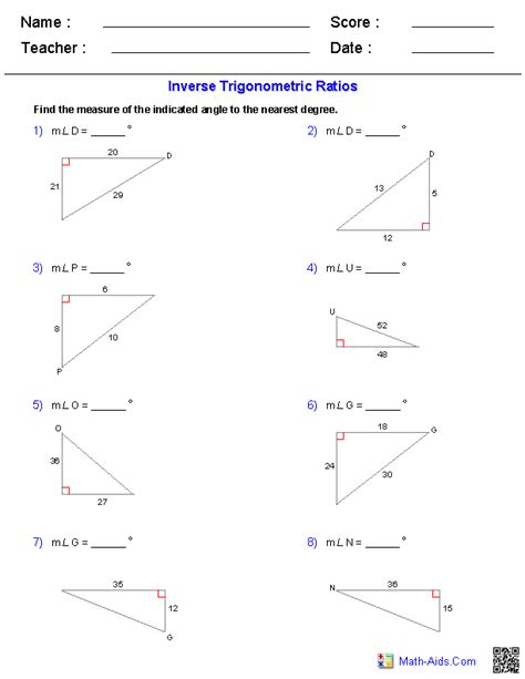 Afbeeldingsresultaten voor Geometry Trig Word Problems Worksheet Answer Key