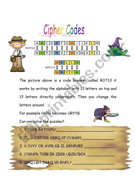 Image result for English Worksheets Code Decipher