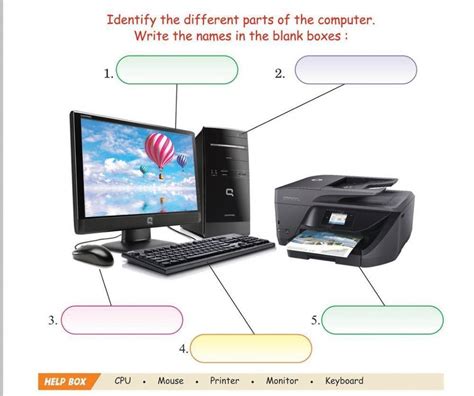 Image result for Parts of Computer Worksheet