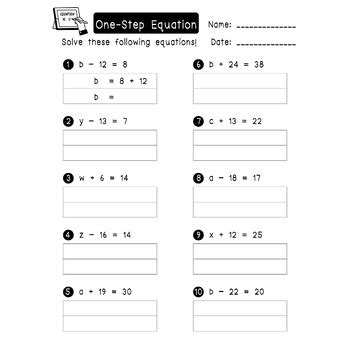 Image result for One Step Problems Practice Worksheets