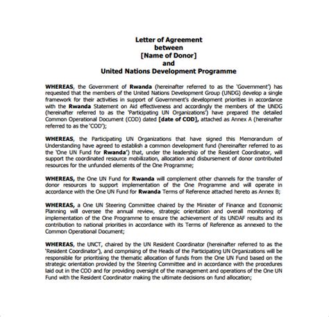 Toradh íomhá ar Simple Letter of Agreement Template