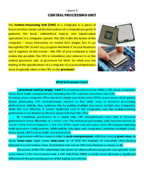 Image result for Central Processing Unit for Class 6