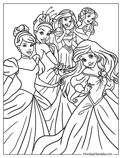 Toradh íomhá ar Princess Coloring Pages PDF