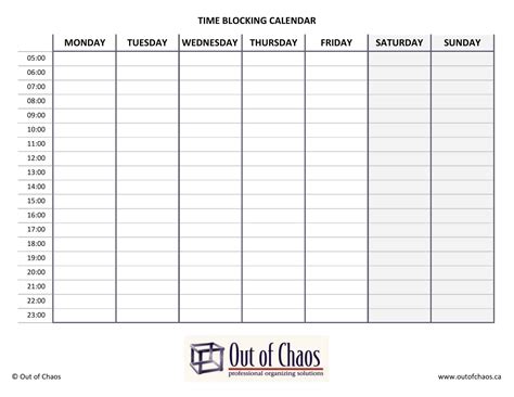 Image result for Weekly Planner Time Blocking Printable