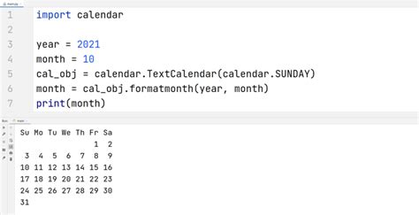 Image result for Python Calendar Week