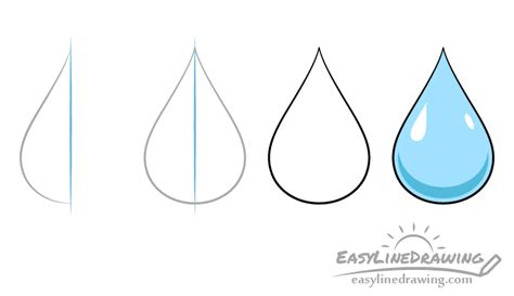How to Draw a Water Drop Step by Step - EasyLineDrawing