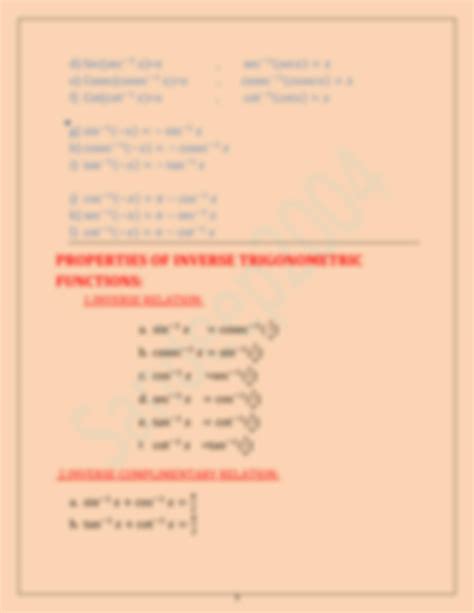 Image result for Class 12 Inverse Trigonometry Formula Sheet