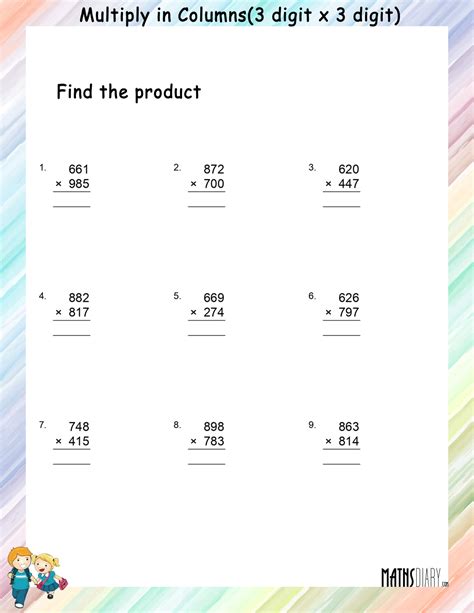 Image result for Long Column Multiplication