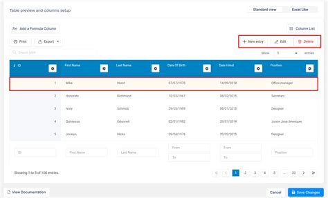 Toradh íomhá ar Editable Table in HTML