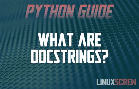 Toradh íomhá ar What Is a Docstring