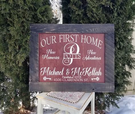 Toradh íomhá ar Our First Home Sign DIY