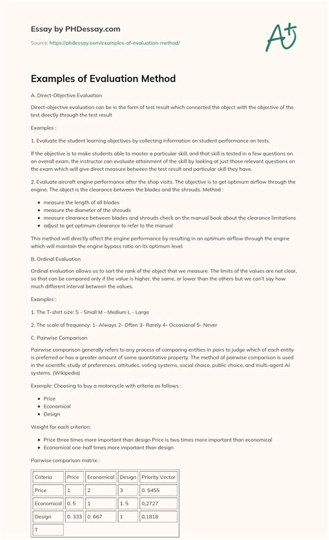 Image result for Evaluation Method Examples