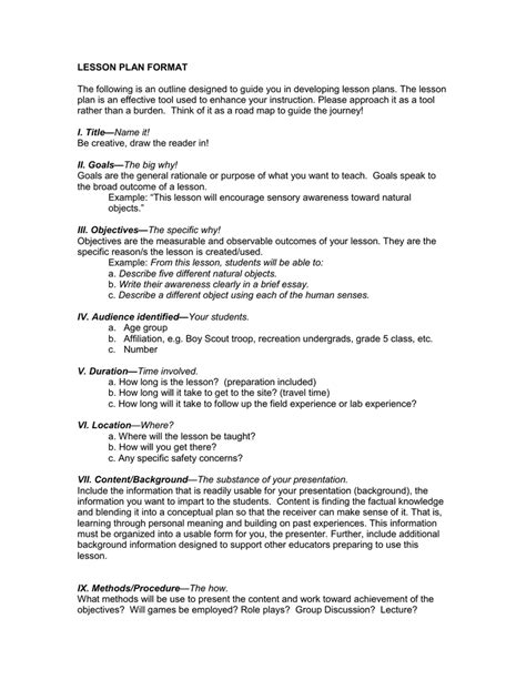 Image result for Example of a Outline of a Lesson