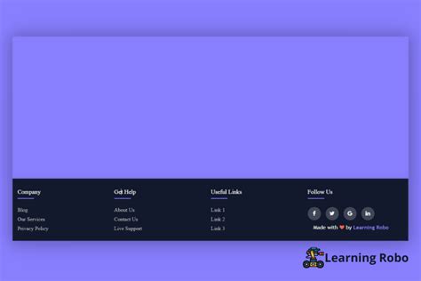 Image result for HTML Footer Section