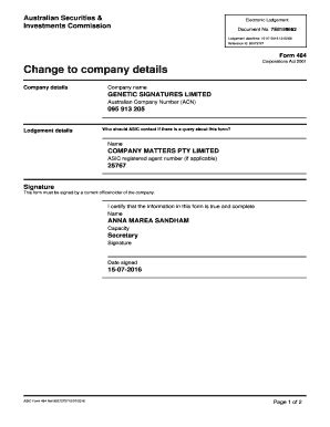 Image result for ASIC Form 484 Paper Form