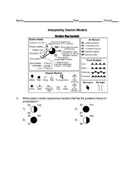Afbeeldingsresultaten voor Reading Station Models Worksheet Answer Key