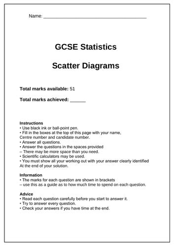 Image result for Scatter Diagram GCSE Questions